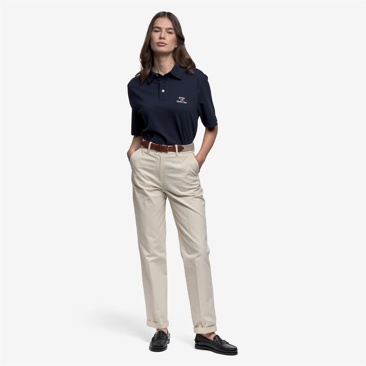 Dark Blue Unisex Leisure Polo Shirt in Cotton Piqué 4