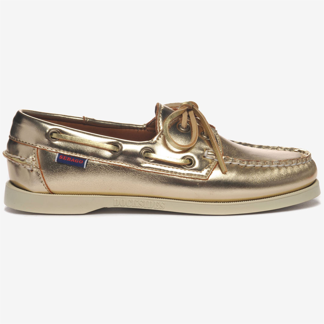 Mocassini da Nautica Donna Docksides Oro Metallico 01
