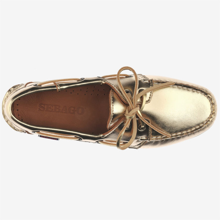 Mocassini da Nautica Donna Docksides Oro Metallico 4