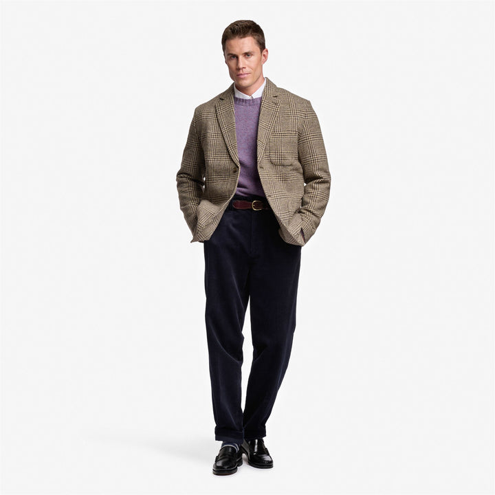 Beige brown Unisex Wool Blazer Jacket with Prince of Wales Pattern 5