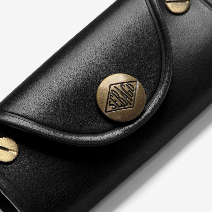 Black Unisex Leather Key Chain with Press-Stud Closure 3