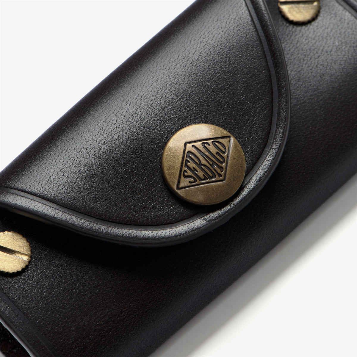 Porte-clés en cuir marron unisexe