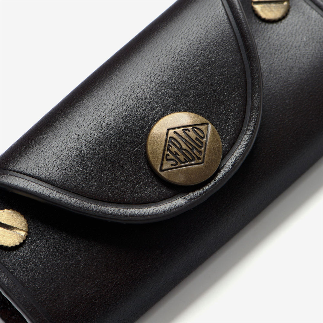 Brown Unisex Leather Key Chain with Press-Stud Closure main