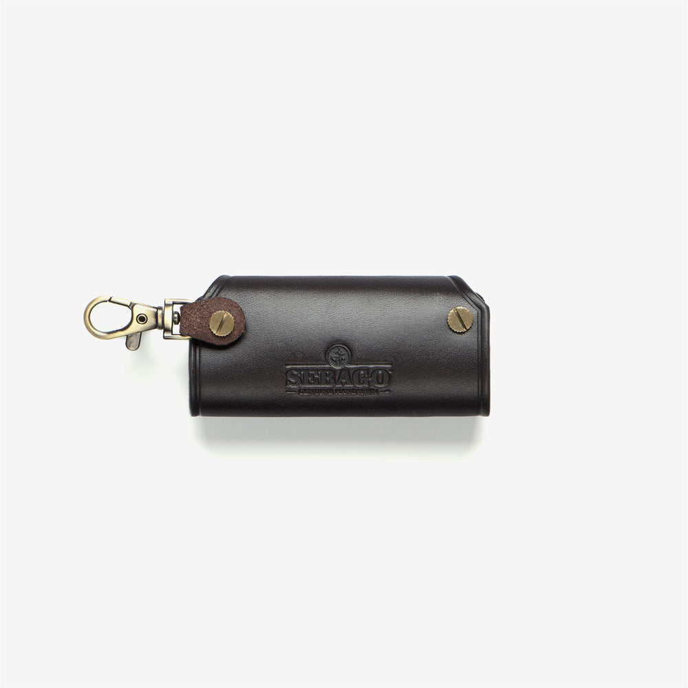 Brown Unisex Leather Key Chain with Press-Stud Closure 02