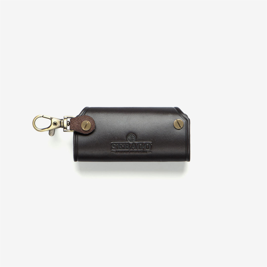 Brown Unisex Leather Key Chain with Press-Stud Closure main
