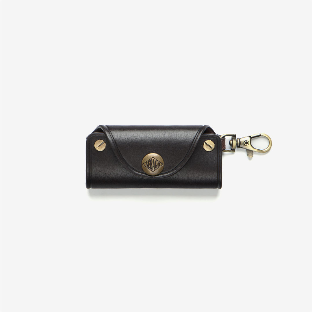 Brown Unisex Leather Key Chain with Press-Stud Closure 01