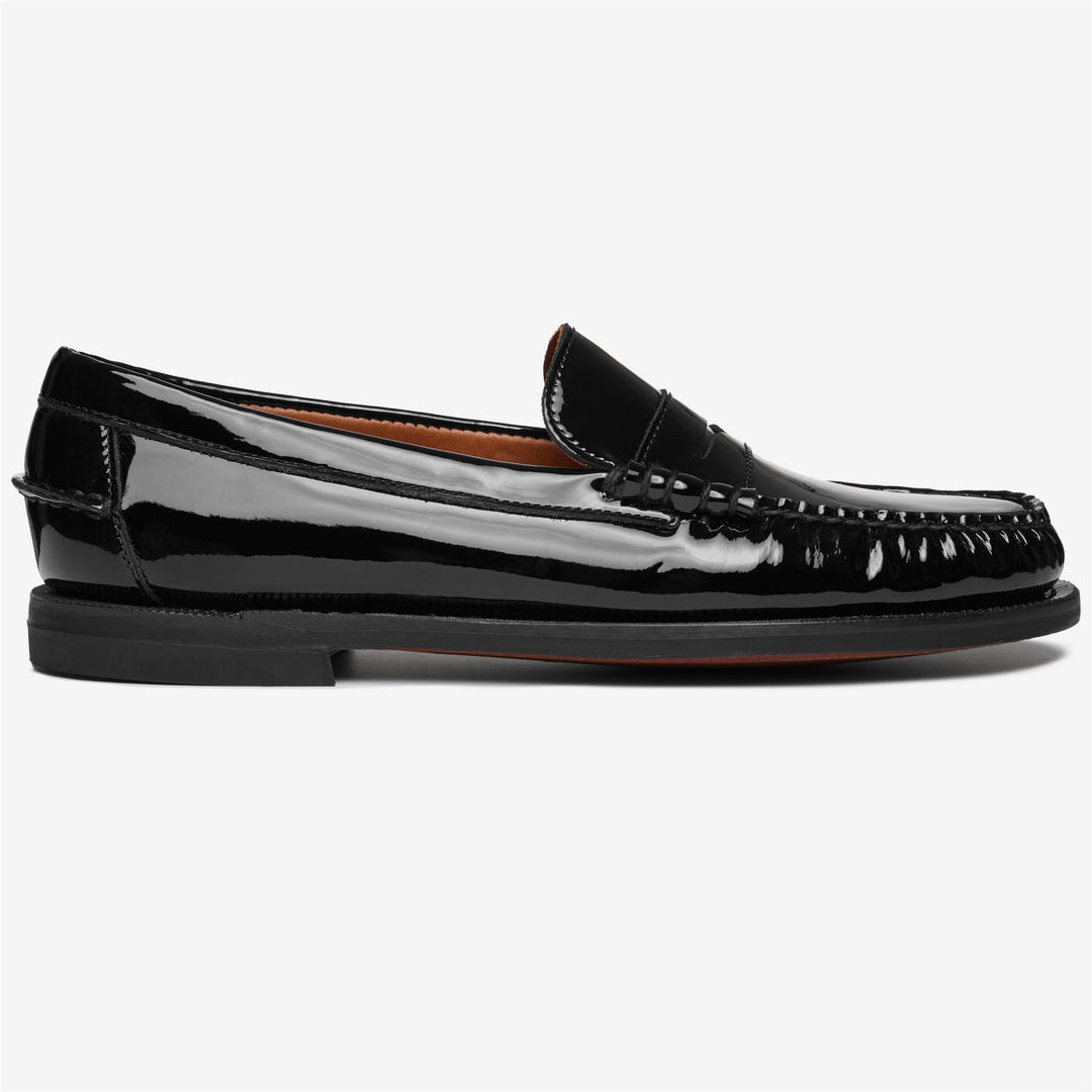 Black Women's Patent Leather Business Moccasin Shoes 01