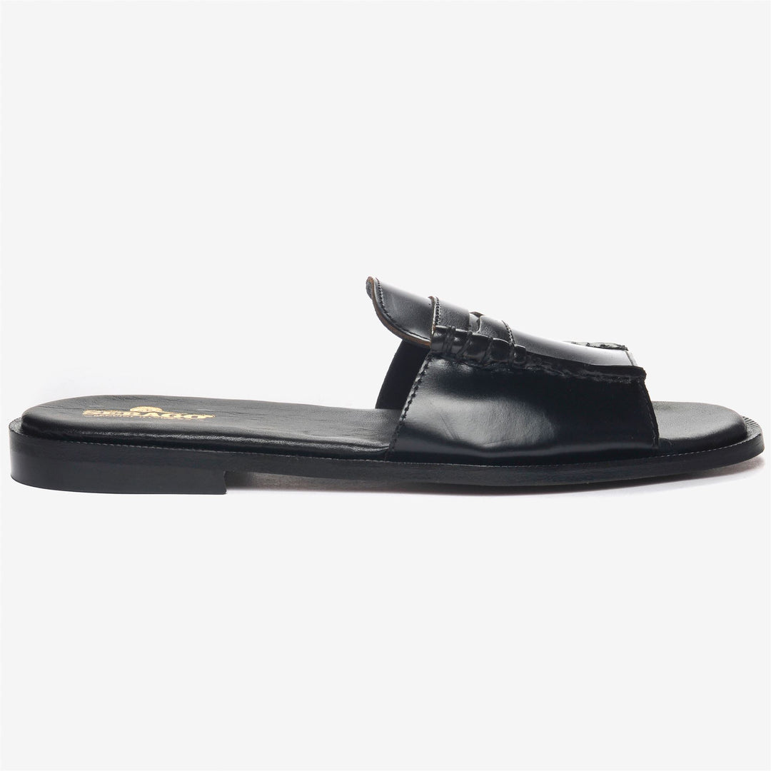 Sandali Mocassini in Pelle Neri da Donna Slip-On Casual 01