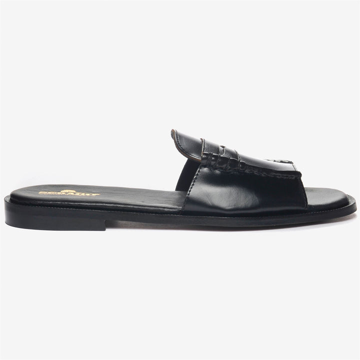 Black Women's Casual Slip-On Leather Moc Sandals 1