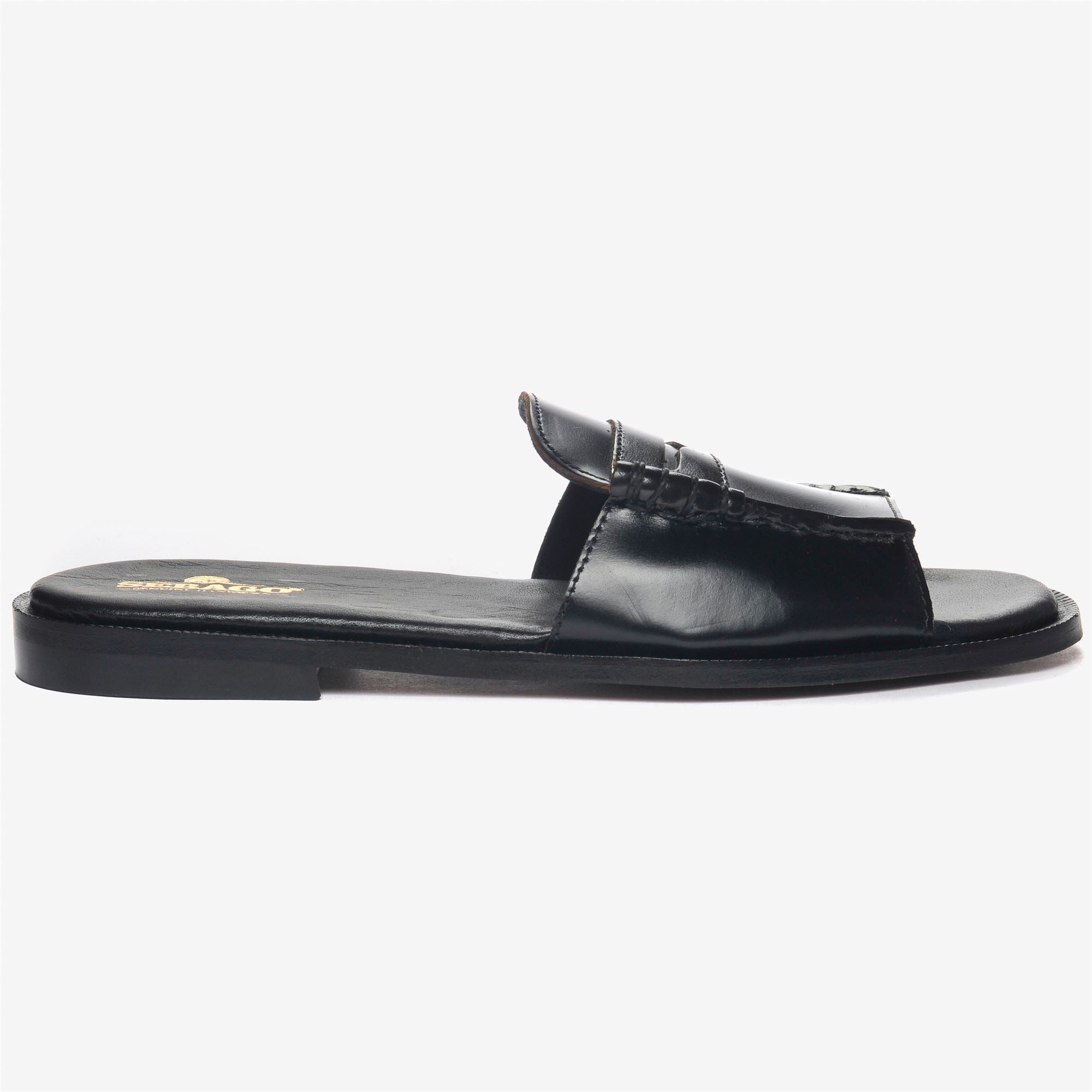 Black Women's Casual Slip-On Leather Moc Sandals | Sebago