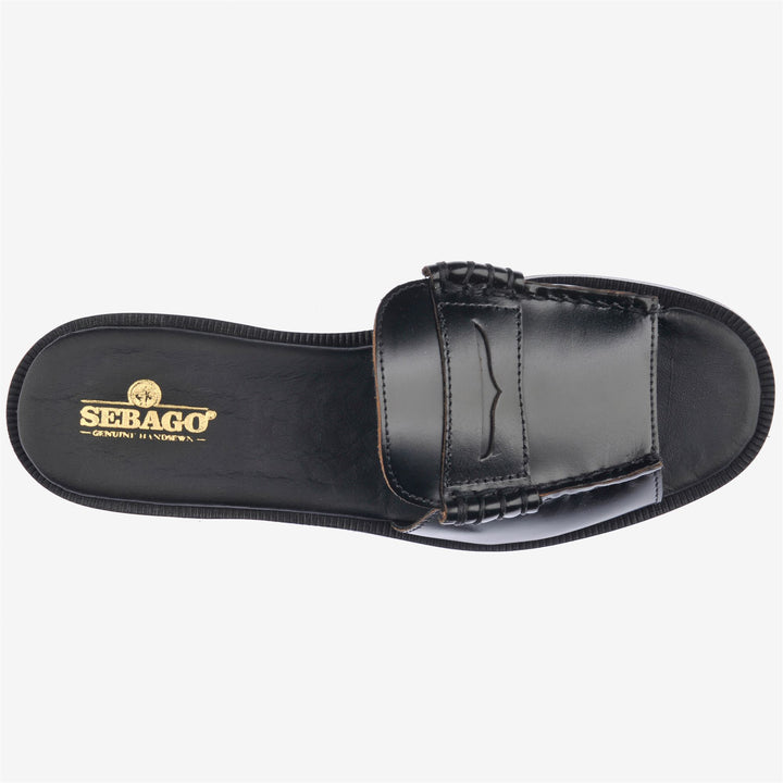 Black Women's Casual Slip-On Leather Moc Sandals 4