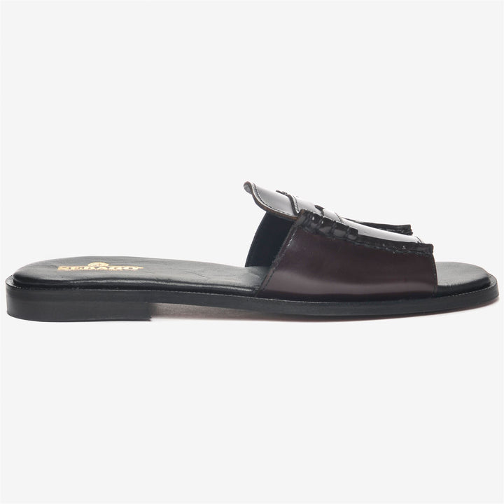 Burgundy Red Women's Casual Leather Slip-On Moc Sandals 1