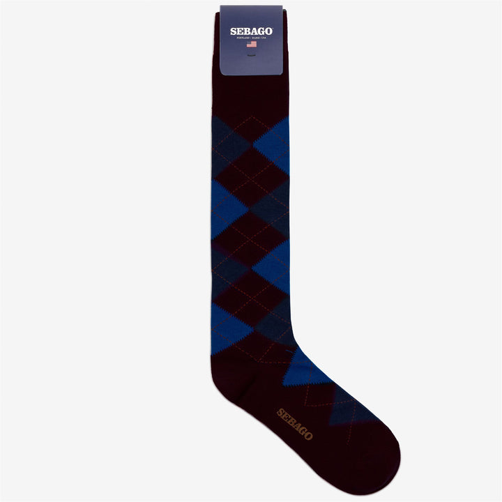 Chaussettes de loisirs unisexes bleu marine à motif losange 1