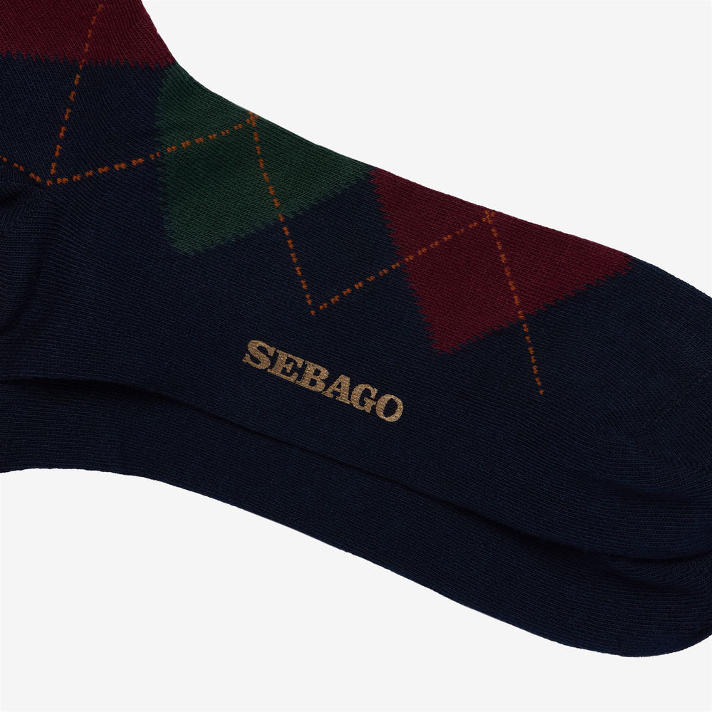 Multicolor Unisex Leisure Quarter High Socks with Rhombus Pattern 02