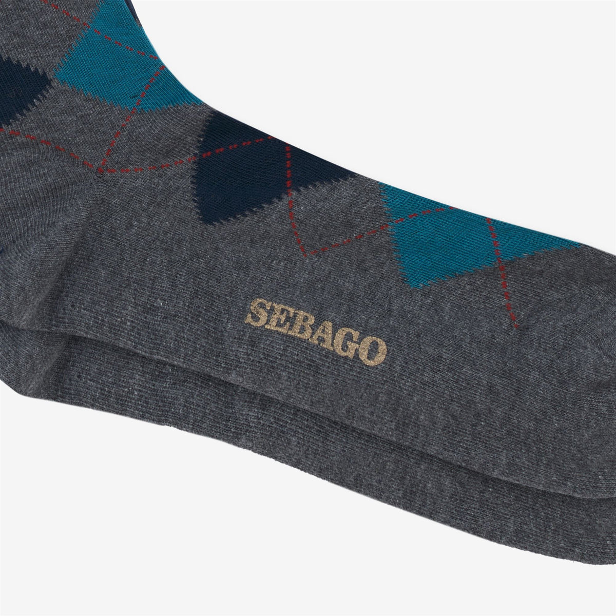 Socks_UNISEX_SABATTUS ROMBOL_Quarter High Sock_GREY-BLUE-TURQUOISE-RED - Commercial 2