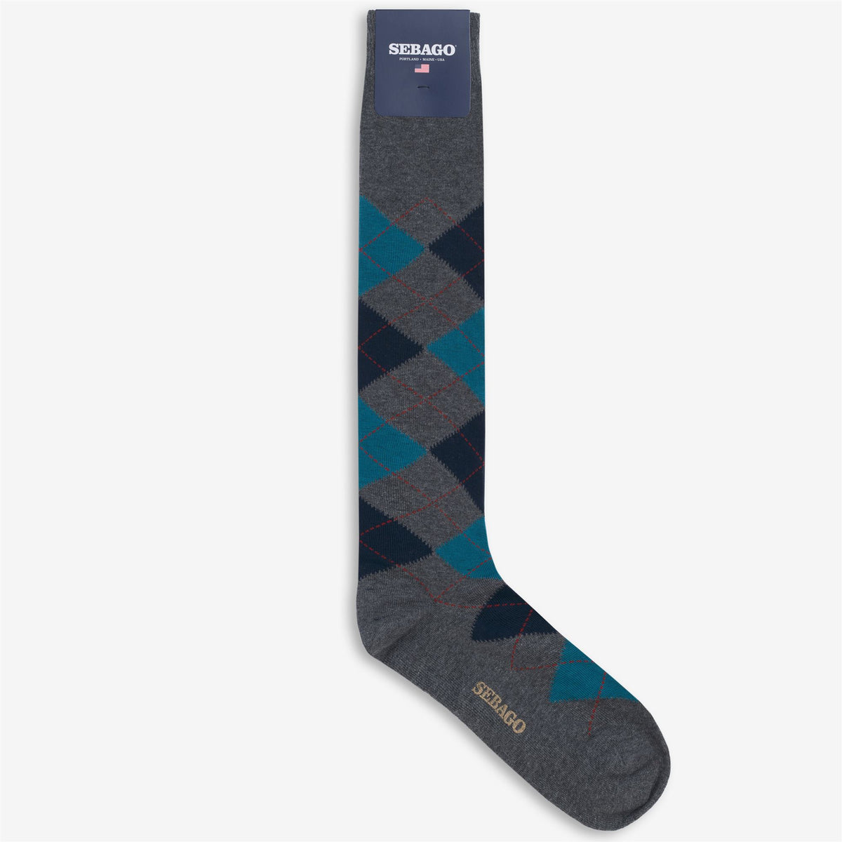 Socks_UNISEX_SABATTUS ROMBOL_Quarter High Sock_GREY-BLUE-TURQUOISE-RED - Commercial 1