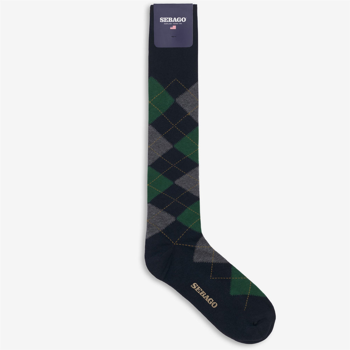 Socks_UNISEX_SABATTUS ROMBOL_Quarter High Sock_BLUE-GREY-GREEN-ORANGE - Commercial 1