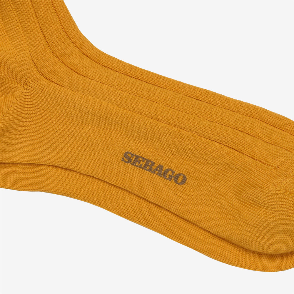 Golden Yellow Unisex Leisure Quarter High Socks 02