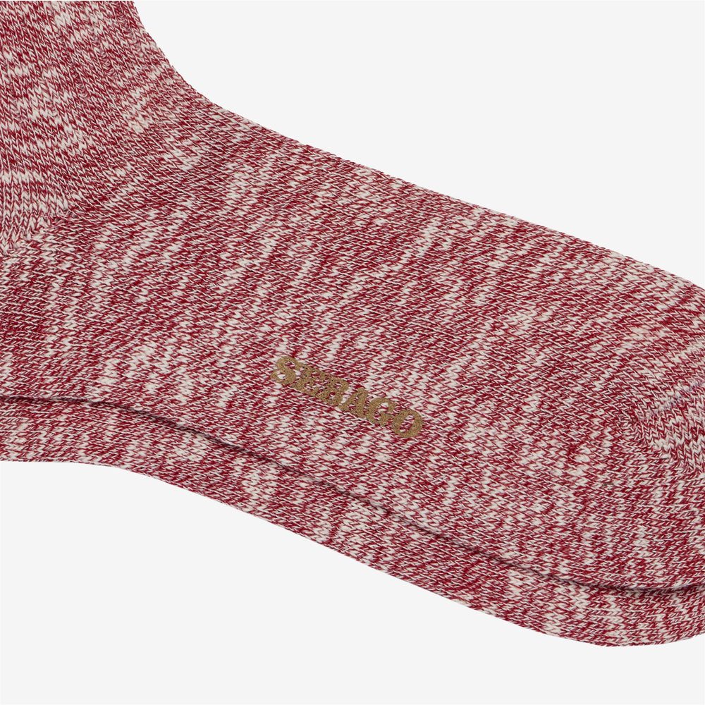 Calzini alla Caviglia Unisex Bordeaux con Strisce Colorate 02