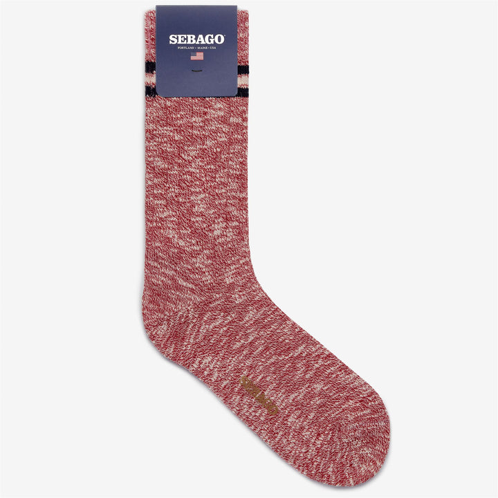 Calcetines tobilleros unisex de color burdeos con rayas de colores 1