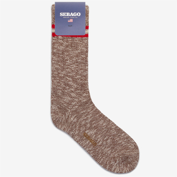 Braune Unisex Freizeit-Knöchelsocken mit bunten Streifen 1