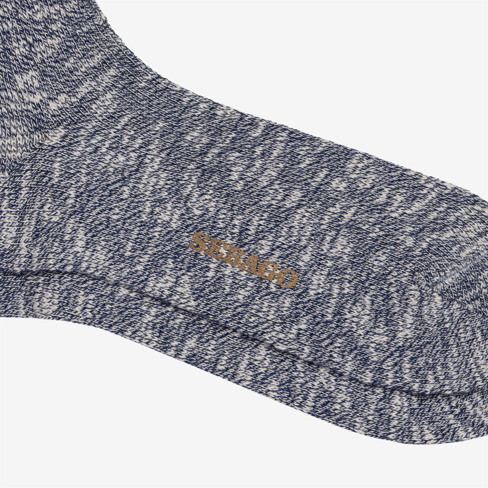 Blaue Unisex-Knöchelsocken mit buntem Streifenmuster 02