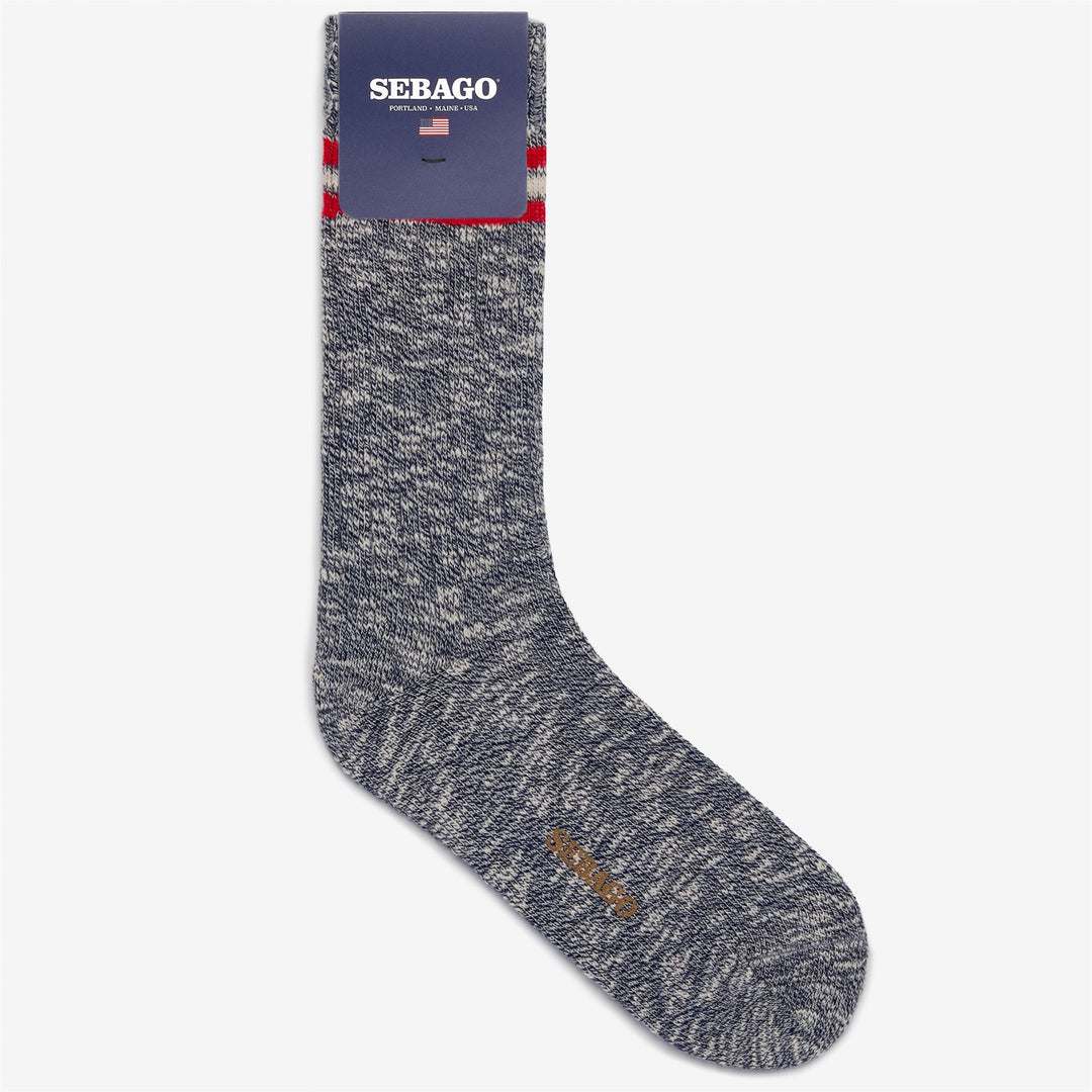 Blaue Unisex-Knöchelsocken mit buntem Streifenmuster 01
