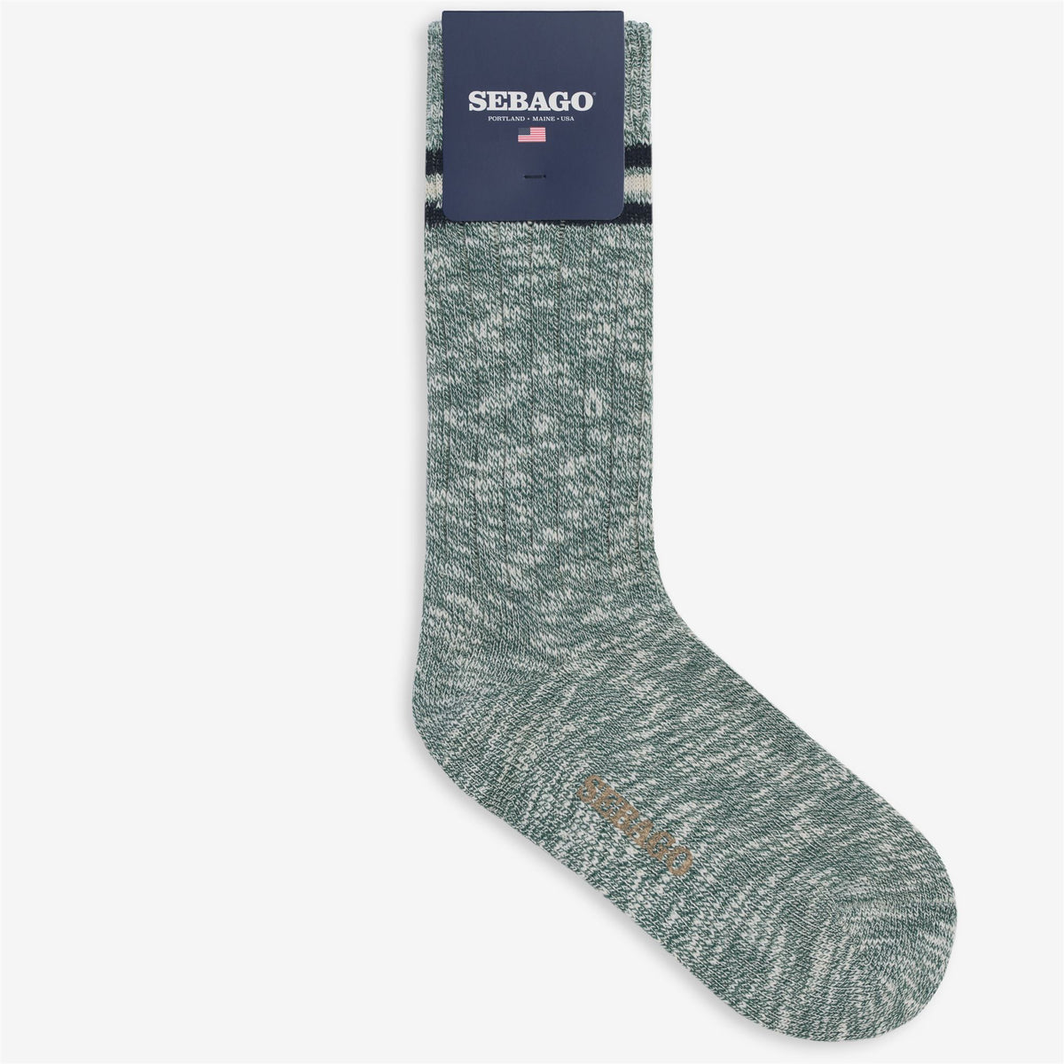 Socks_Unisex_SEBOEIS COUNTRY_Ankle Tube_Green-Off White-Blue - Commercial 1