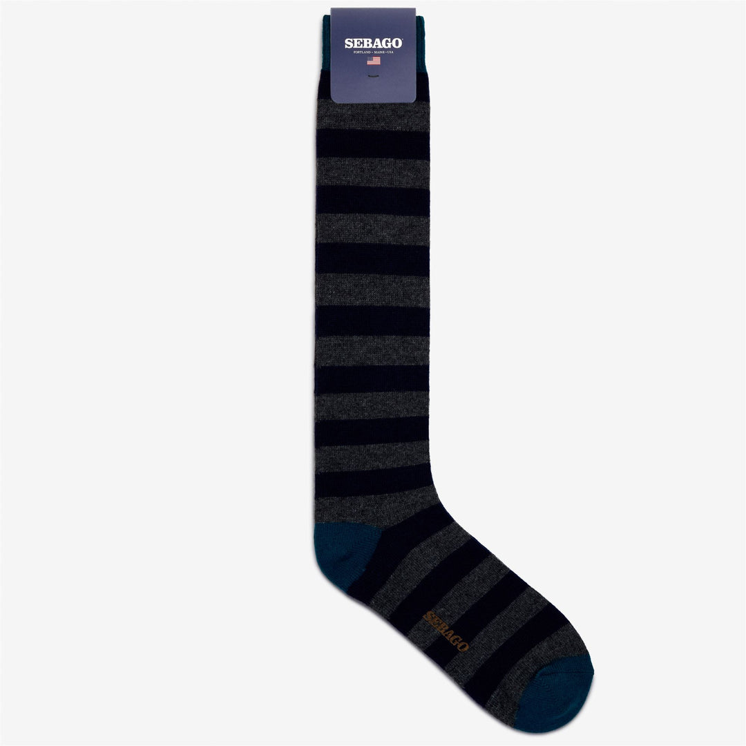 Navy Blue Unisex Nautical-Inspired Quarter High Socks 01