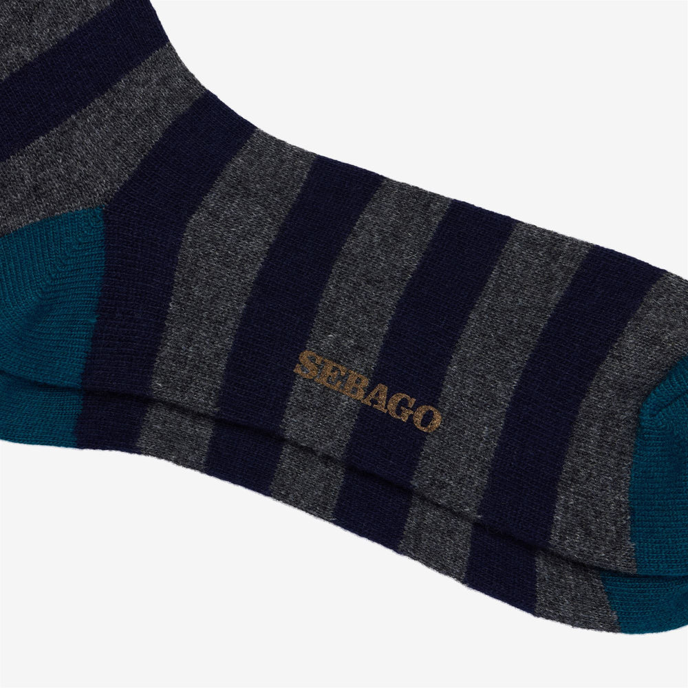 Navy Blue Unisex Nautical-Inspired Quarter High Socks 02