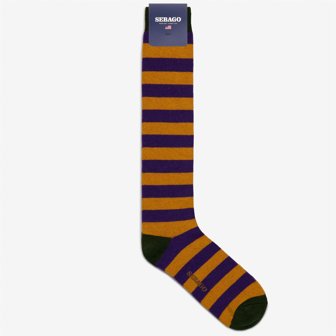 Yellow Multi Unisex Quarter High Leisure Socks with Cable-Knit Design 01