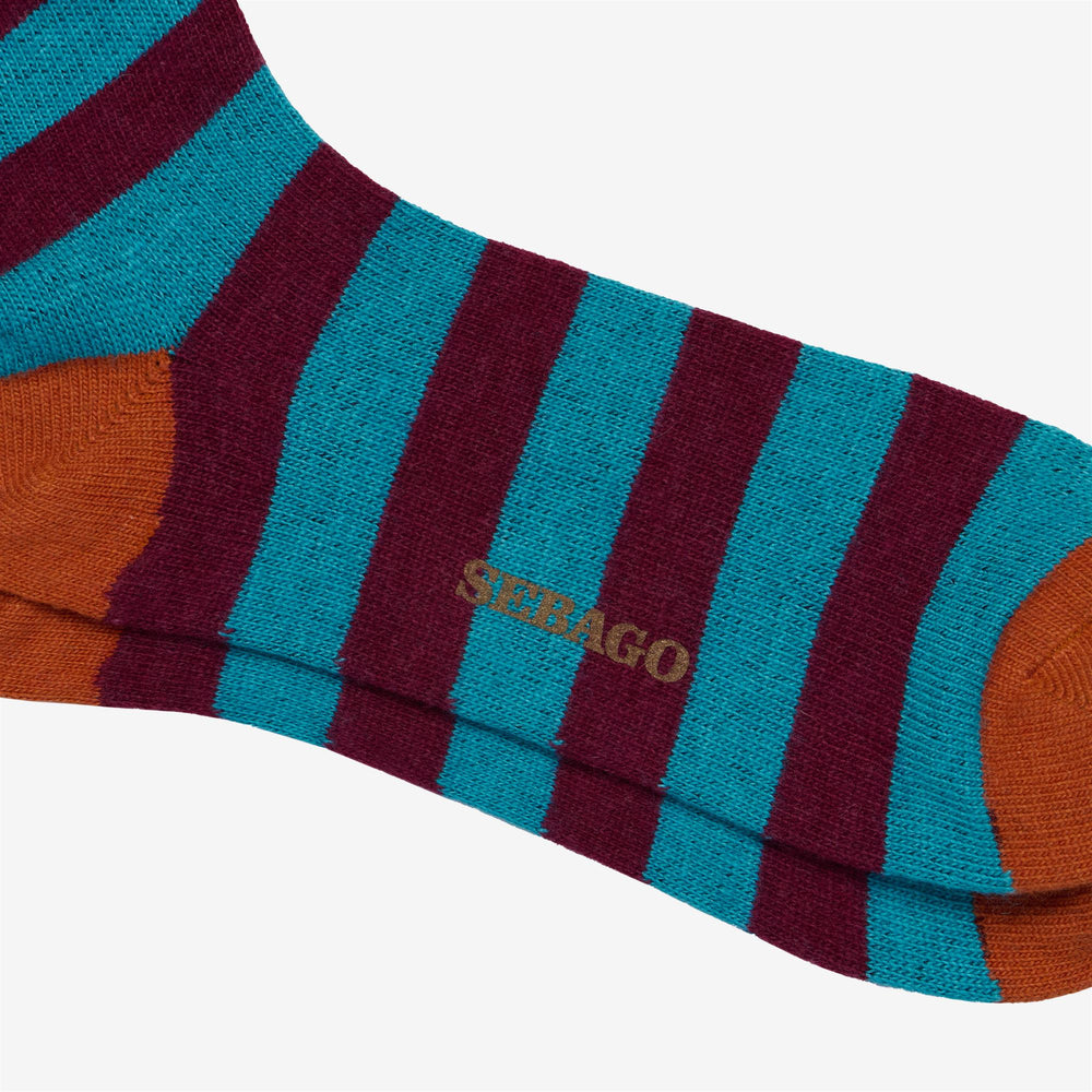 Turquoise Bordeaux Unisex Quarter High Leisure Socks 02
