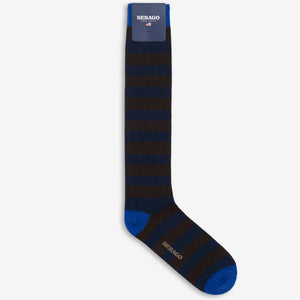 SOLON RIGAL - Socks - Quarter High Sock - Unisex - Brown-Blue-Royal Blue