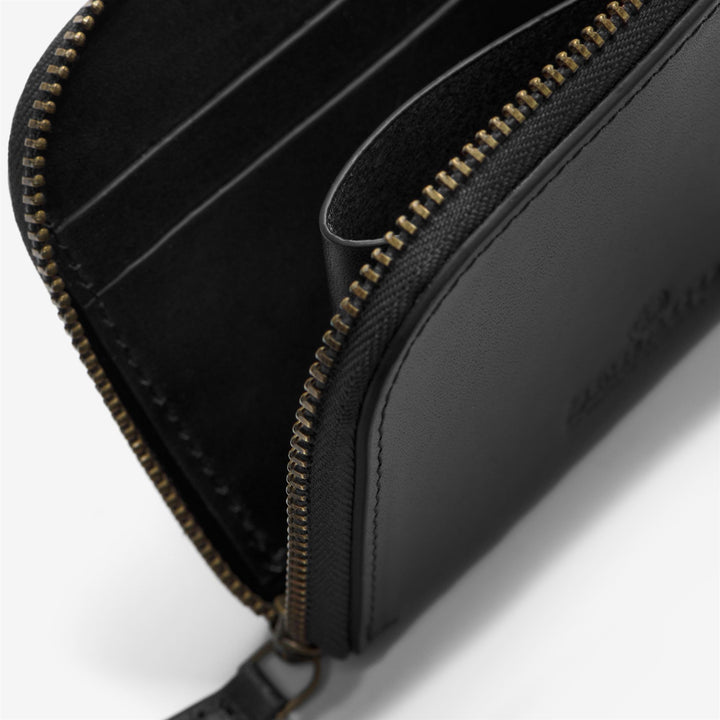 Black Unisex Leather Zip-Around Wallet for Everyday Use 3