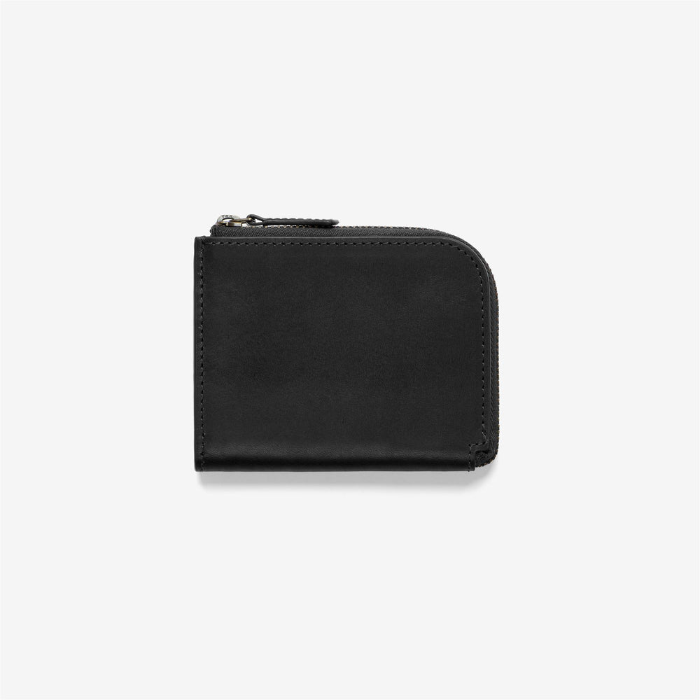 Black Unisex Leather Zip-Around Wallet for Everyday Use 02
