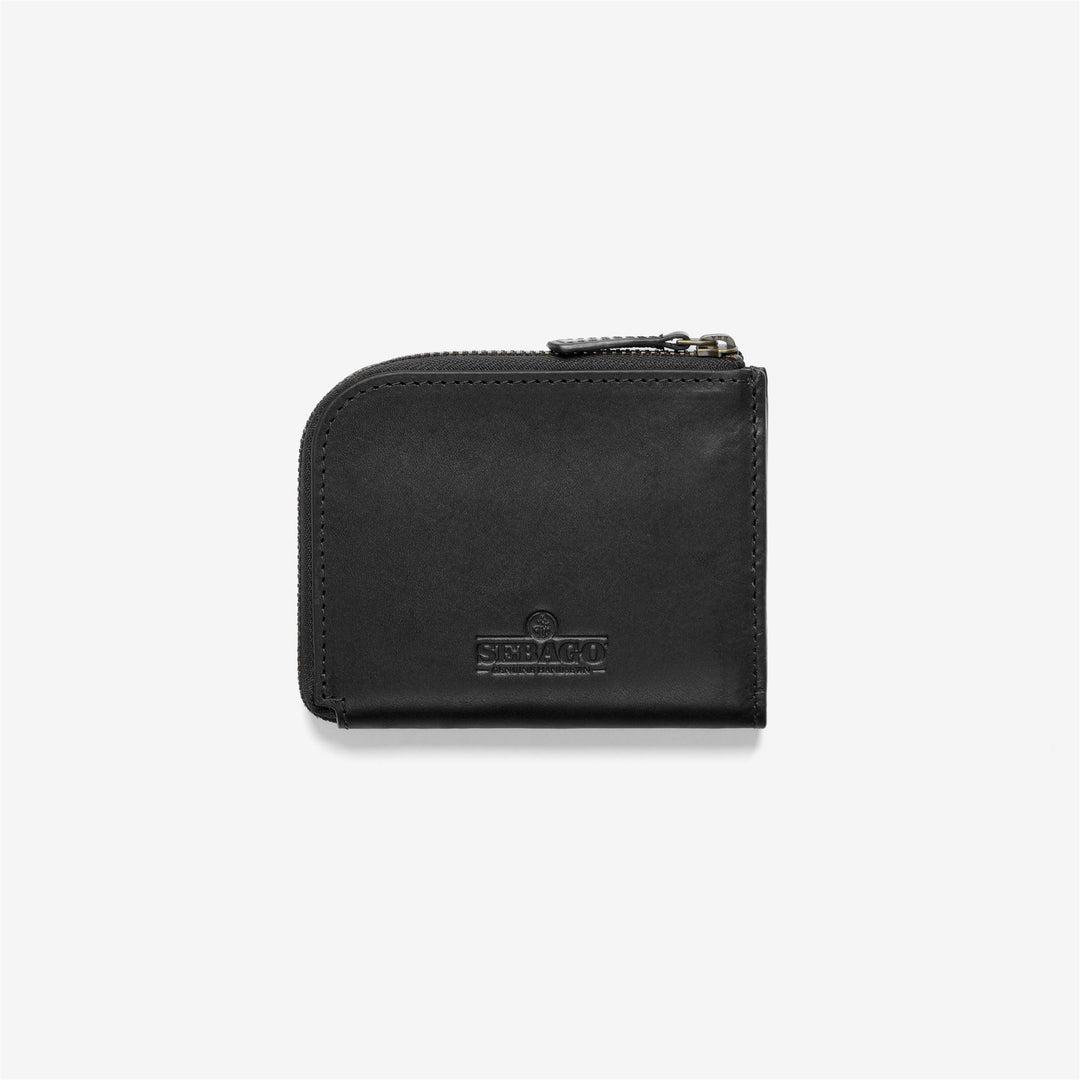 Black Unisex Leather Zip-Around Wallet for Everyday Use 01