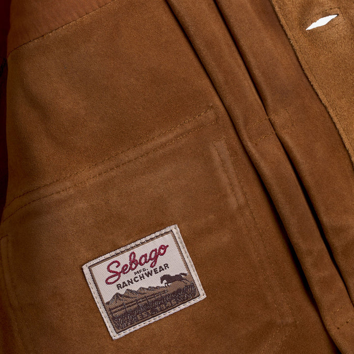 Surchemise unisexe en cuir suédé marron pour les loisirs 4
