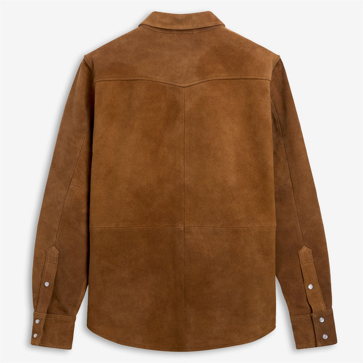 Surchemise unisexe en cuir suédé marron pour les loisirs 2