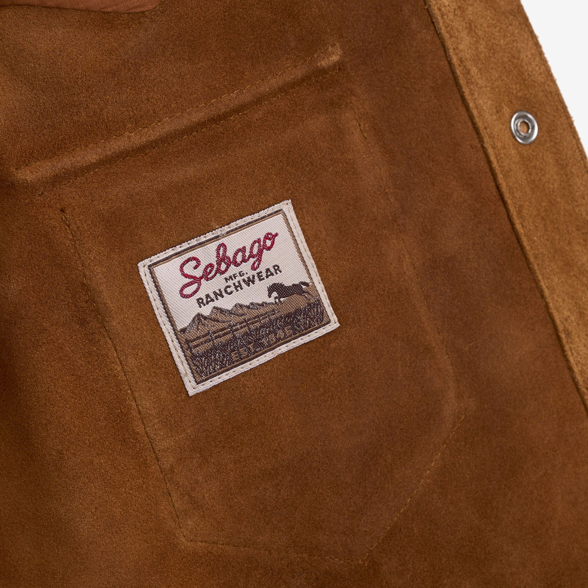 Brauner Unisex-Overshirt aus Wildleder und Leder
