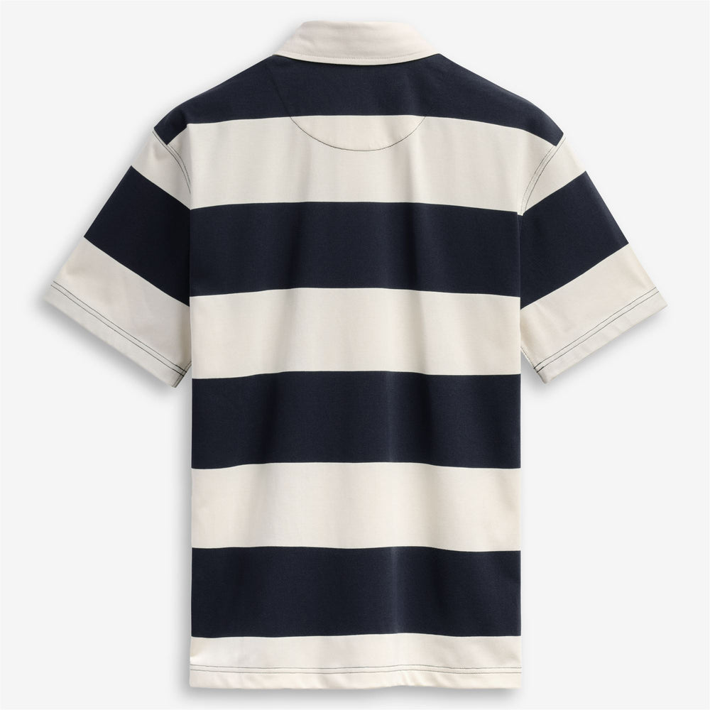 Weißes und blaues Unisex-Poloshirt aus klassischer Baumwolle 02