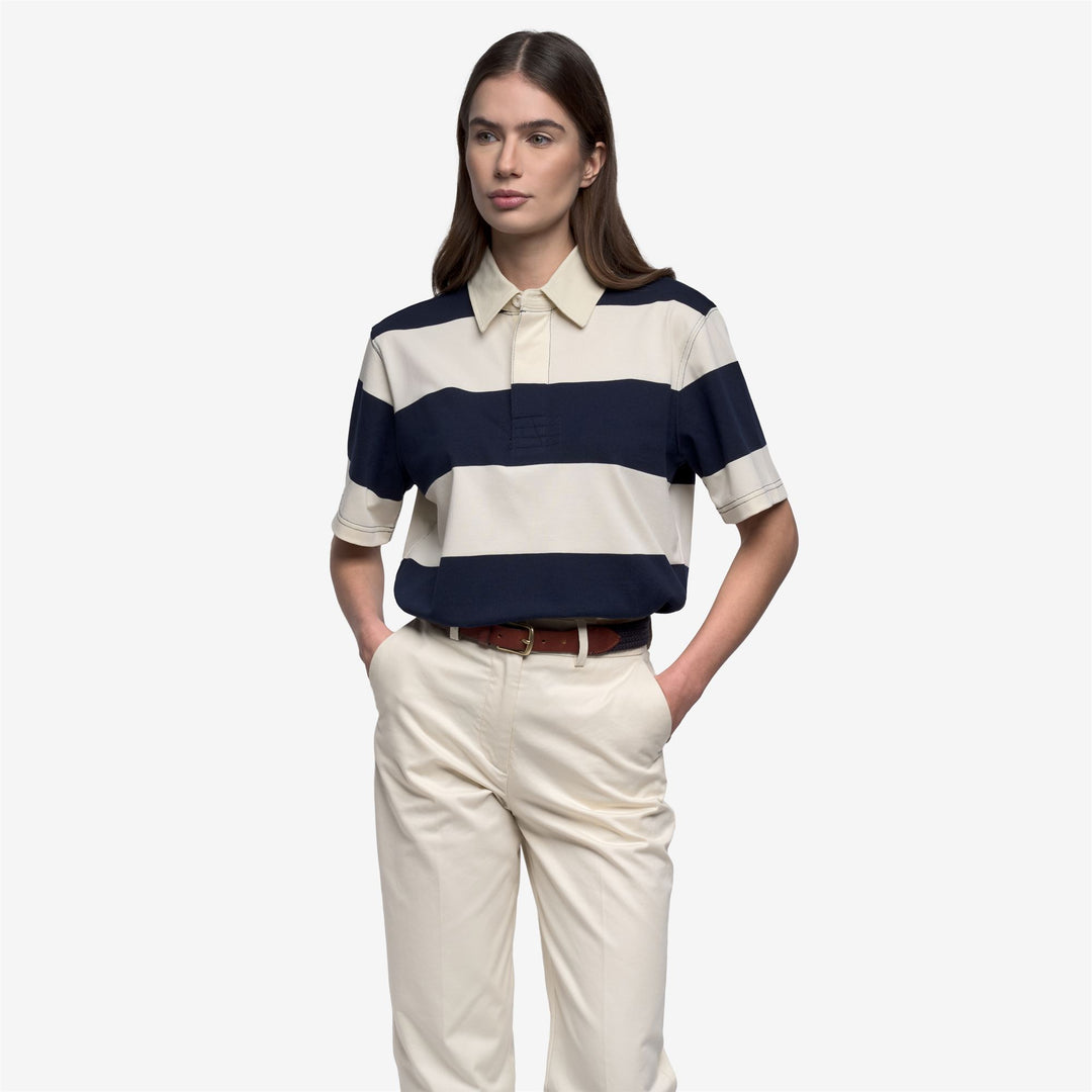 White and blue Unisex Classic Cotton Polo Shirt main