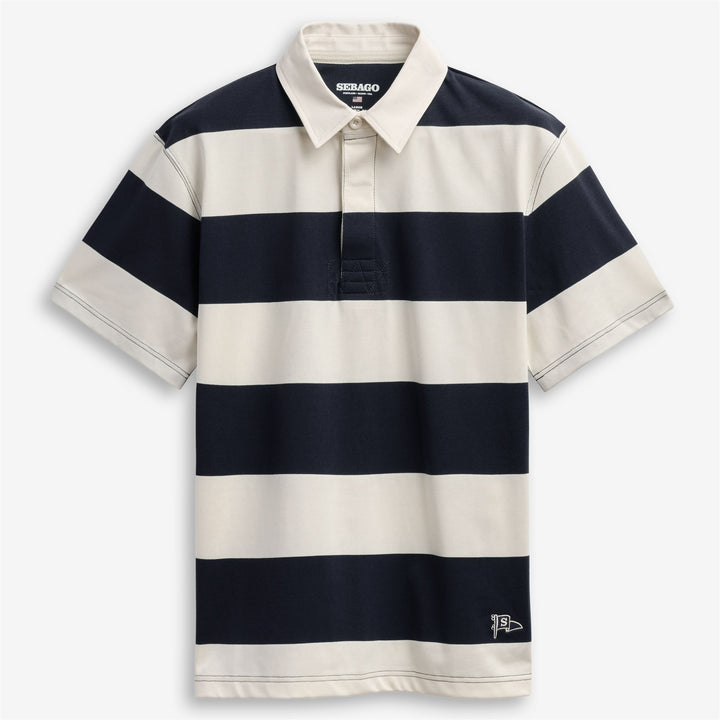 White and blue Unisex Classic Cotton Polo Shirt 1