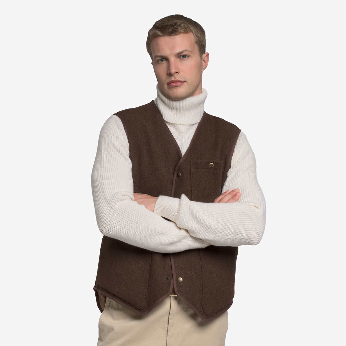 Dresses_Unisex_WILDRIVER WOOL_Waistcoat_Brown Moro - Commercial 6