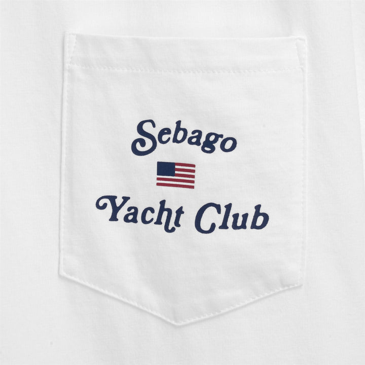 Camiseta de yate blanca para hombre con bolsillo y logotipo 3