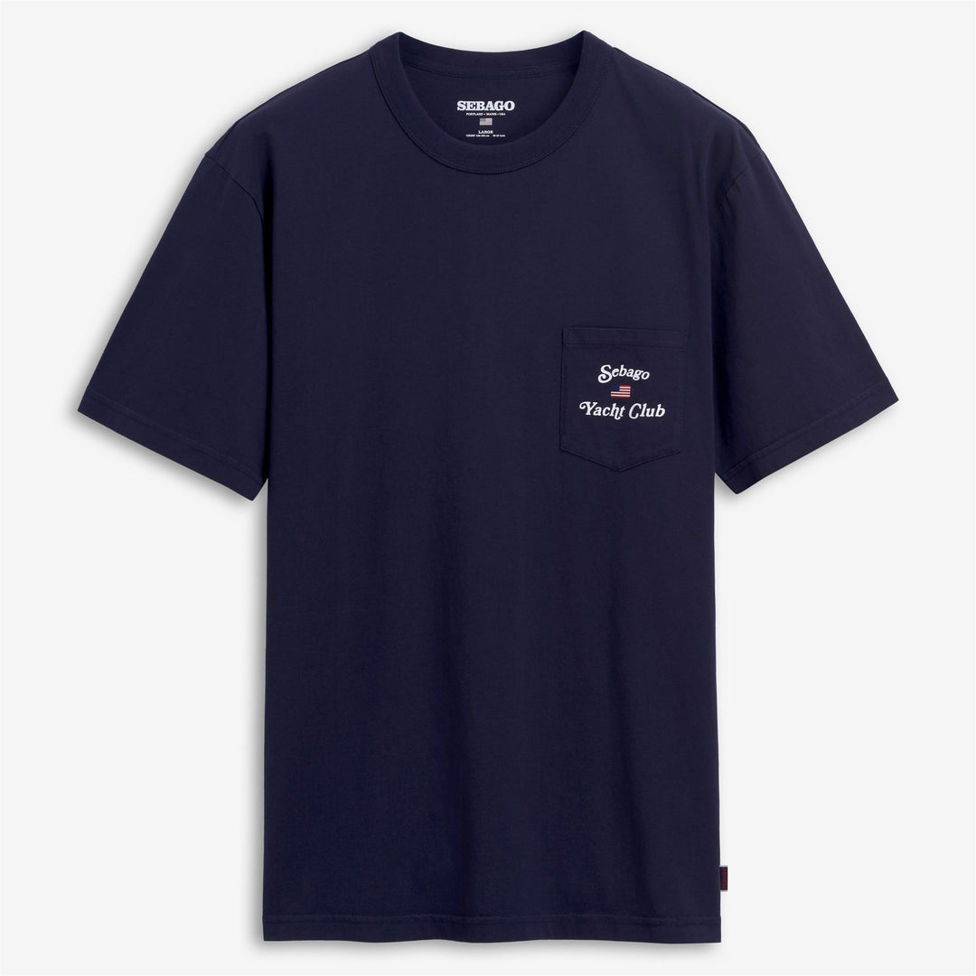 T-shirt bleu pour homme, style yachting, imprimé drapeau américain 01