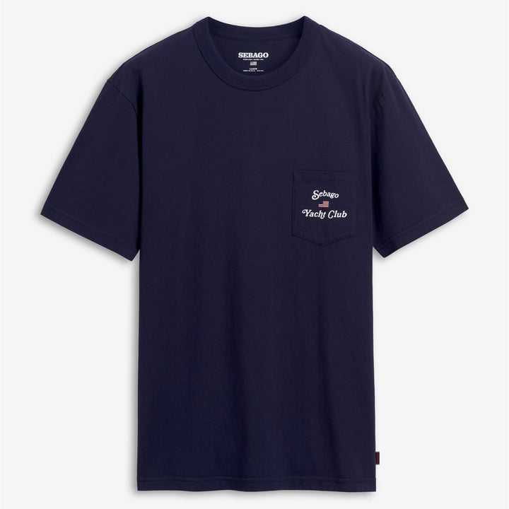 Blue Men's Yachting T-Shirt with American Flag Print 1