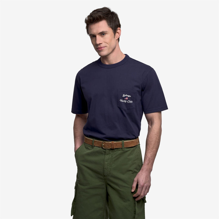 Blue Men's Yachting T-Shirt with American Flag Print 4