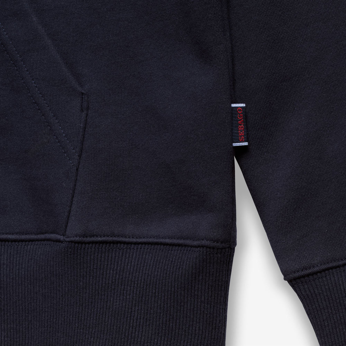 Felpa con cappuccio in cotone garzato blu unisex