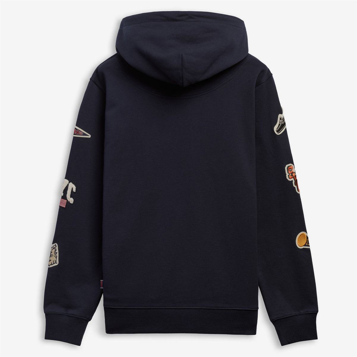 Felpa con cappuccio in cotone garzato blu unisex
