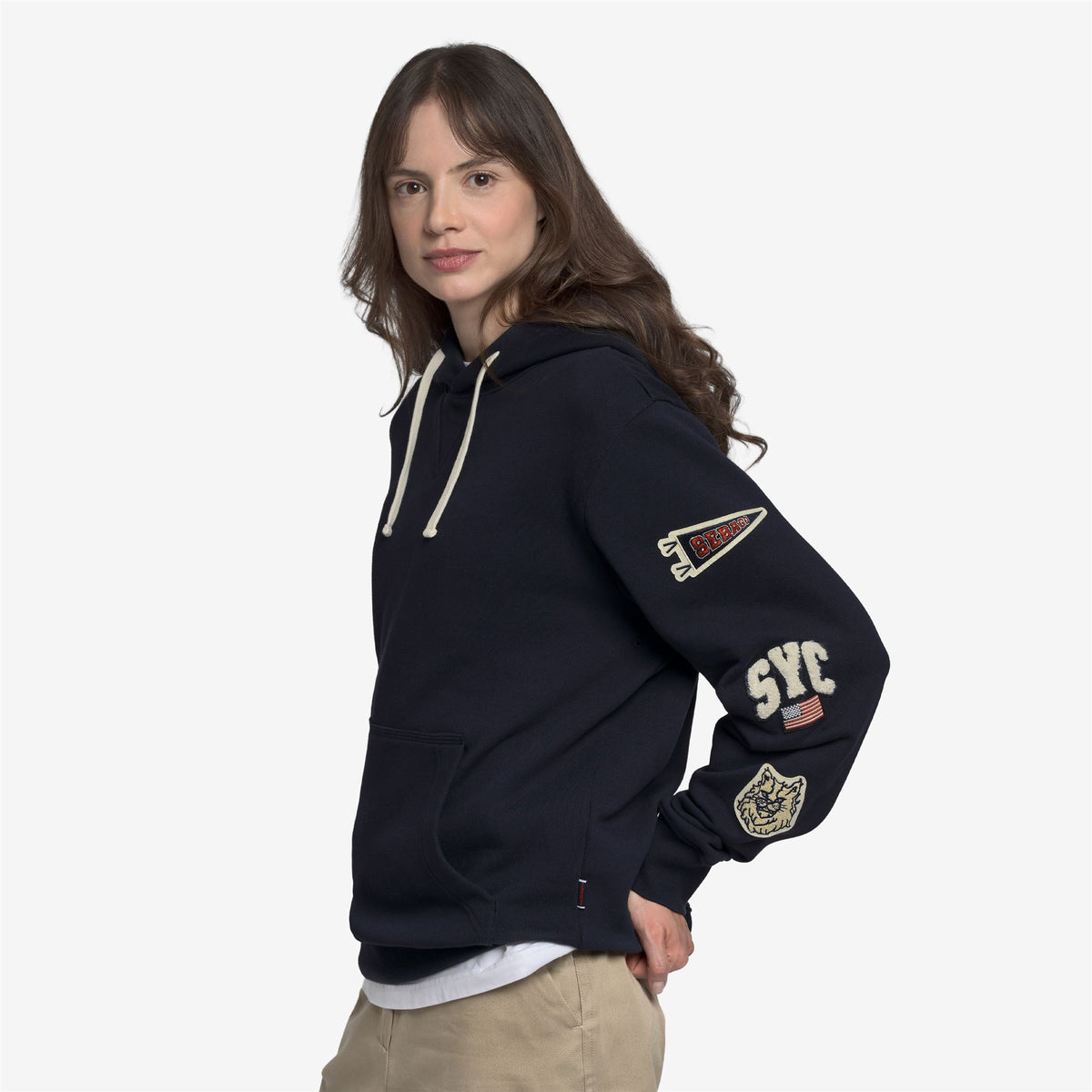 Fleece_Unisex_BOWLINE EVO PATCH_Hoodie_Blue Patches - Commercial 7